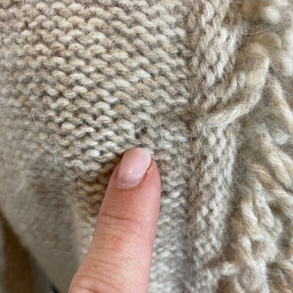 Vintage Country Shop Lamb Rabbit Hair Blend Oatmeal Cardigan Sweater Women Med - Picture 8 of 9